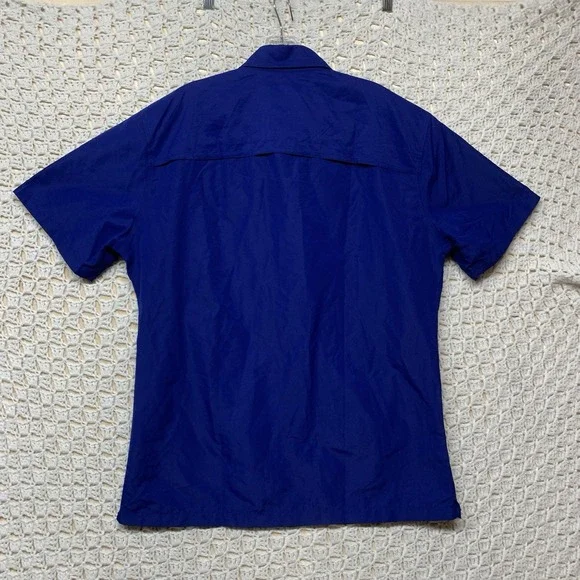 NWT Eddie Bauer Guide Ripstop Shirt Mens M Blue UPF 50t Sun Protection Long Slv - Picture 4 of 9